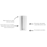La Republica Matte White Tumbler 16oz (2-Logo Front and Back)