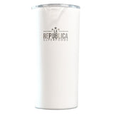 La Republica Matte White Tumbler 16oz (2-Logo Front and Back)