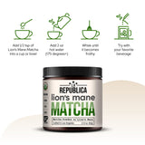 Té verde Matcha de melena de león en polvo