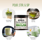 Té verde Matcha de melena de león en polvo