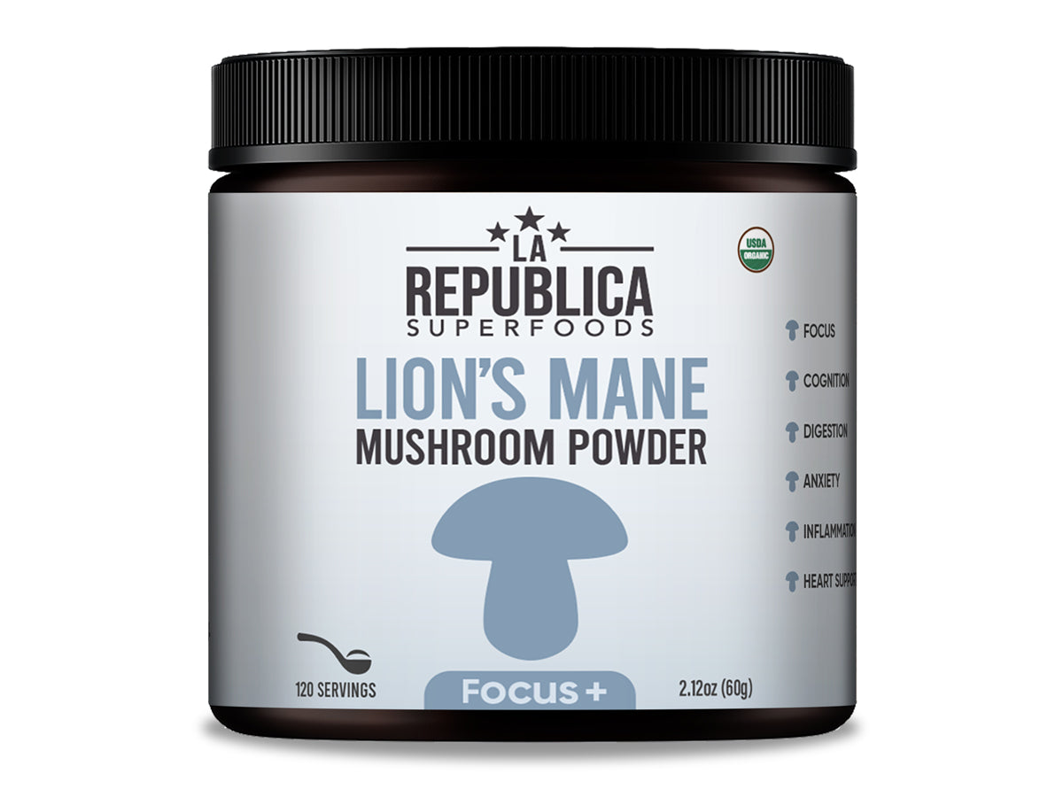 La Republica USDA Organic PUREST Lion's Mane Mushroom 4:1 Extract Powder (4 times stronger)