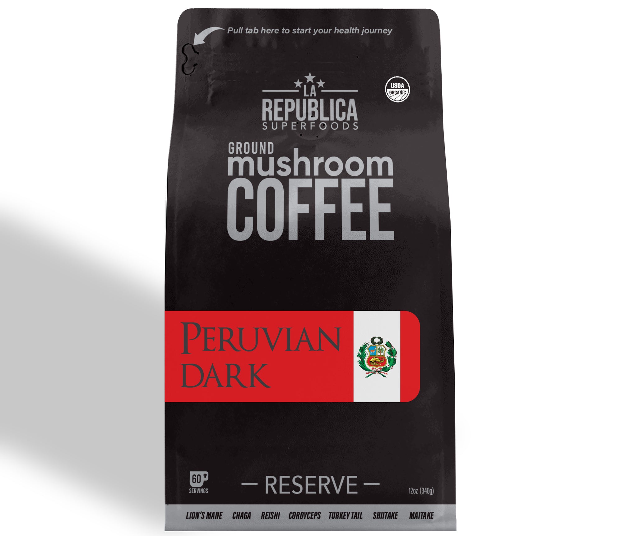 Peruvian Dark Ground RESERVE Mushroom Coffee