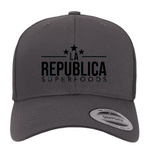 La Republica GRAY Ball Cap Hat with Snap-Back (Embroidered)