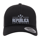 La Republica Black Ball Cap Hat with Snap-Back (Embroidered)